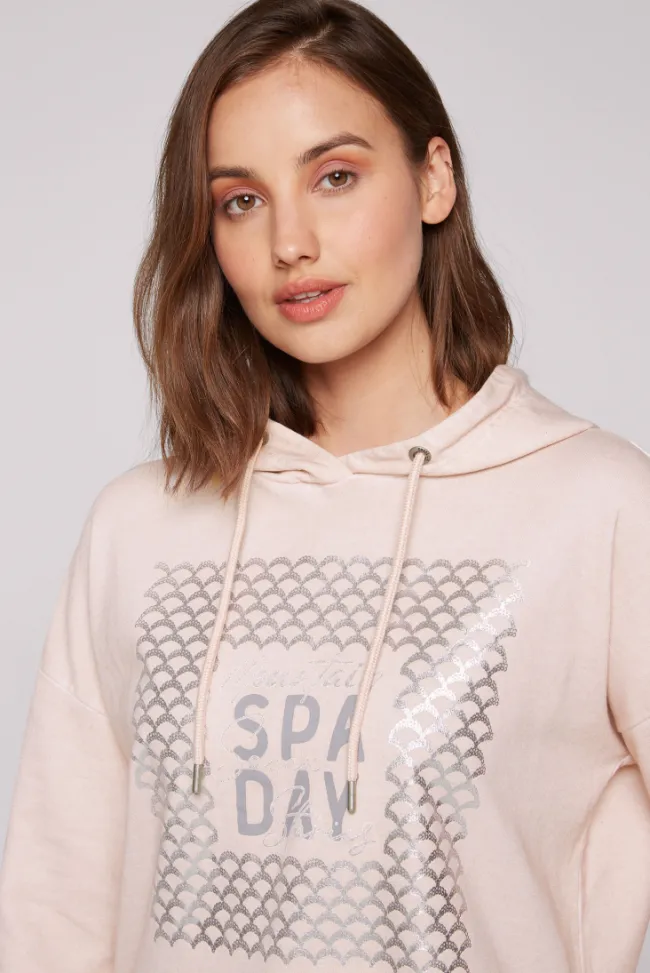 Damen CAMP DAVID & SOCCX Hoodie Oil Dyed mit Artwork rose blush