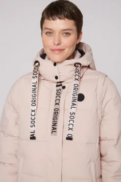 Damen CAMP DAVID & SOCCX 2-in-1 Puffer Coat und Weste light beige