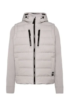 Herren CAMP DAVID & SOCCX 2-in-1 Steppweste mit abtrennbaren Ärmeln light grey