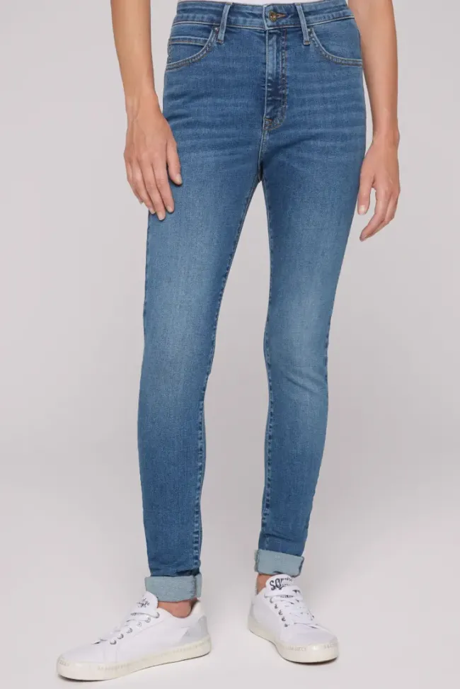 Damen CAMP DAVID & SOCCX Jeans AL:ICE Slim Fit mid blue