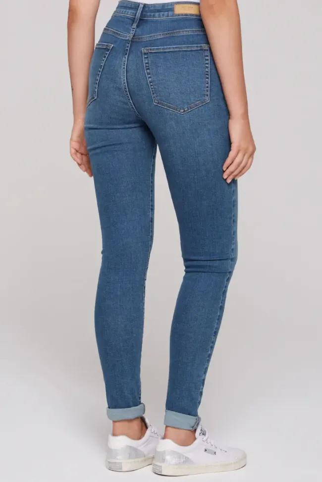 Damen CAMP DAVID & SOCCX Jeans AL:ICE Slim Fit mid blue