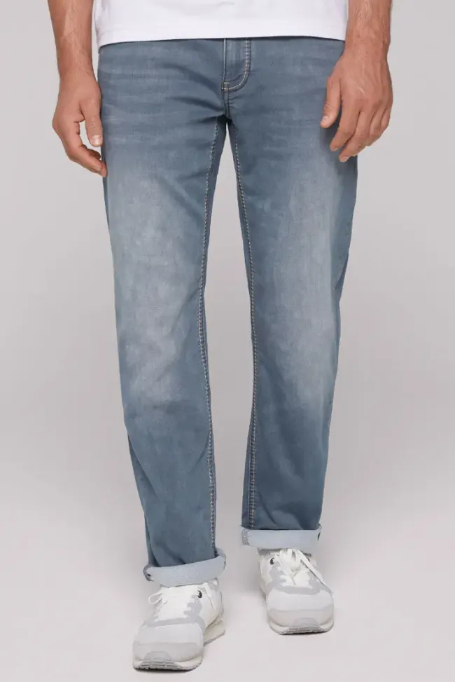 Herren CAMP DAVID & SOCCX Jeans CO:NO Comfort Fit grey blue used jogg