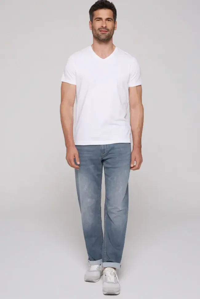 Herren CAMP DAVID & SOCCX Jeans CO:NO Comfort Fit grey blue used jogg