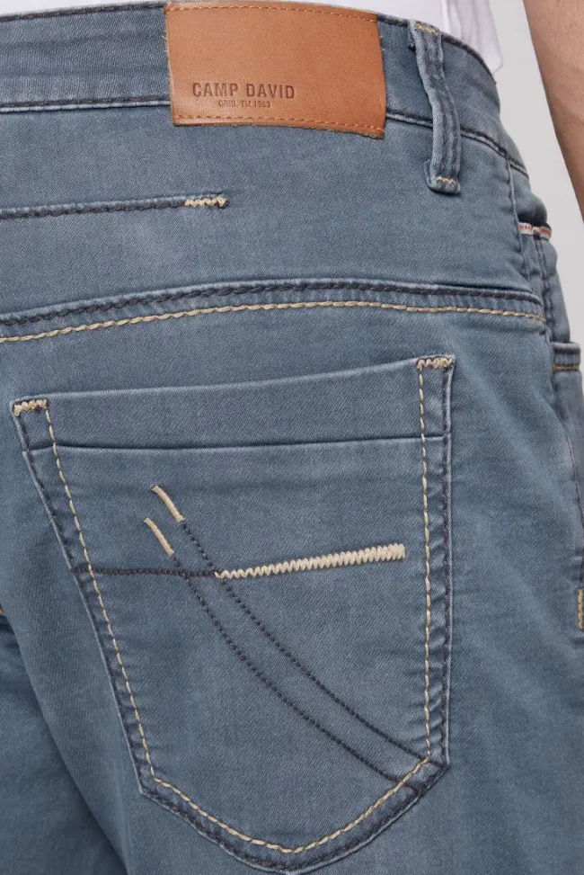 Herren CAMP DAVID & SOCCX Jeans CO:NO Comfort Fit grey blue used jogg