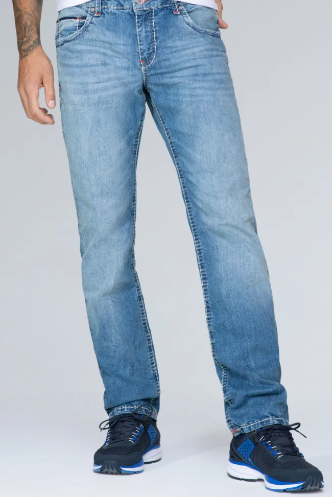 Herren CAMP DAVID & SOCCX Jeans CO:NO Comfort Fit light stone used