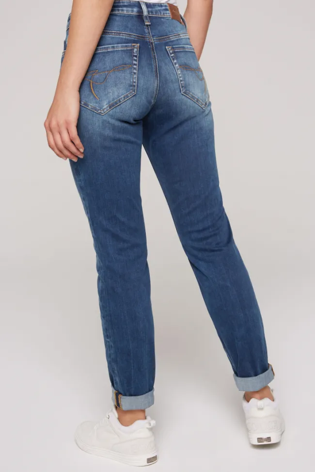 Damen CAMP DAVID & SOCCX Jeans HE:DI Slim Fit blue used