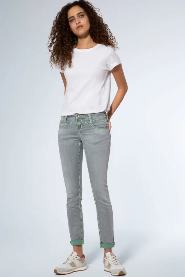 Damen CAMP DAVID & SOCCX Jeans KA:RA Slim Fit light grey used | 26 | 32