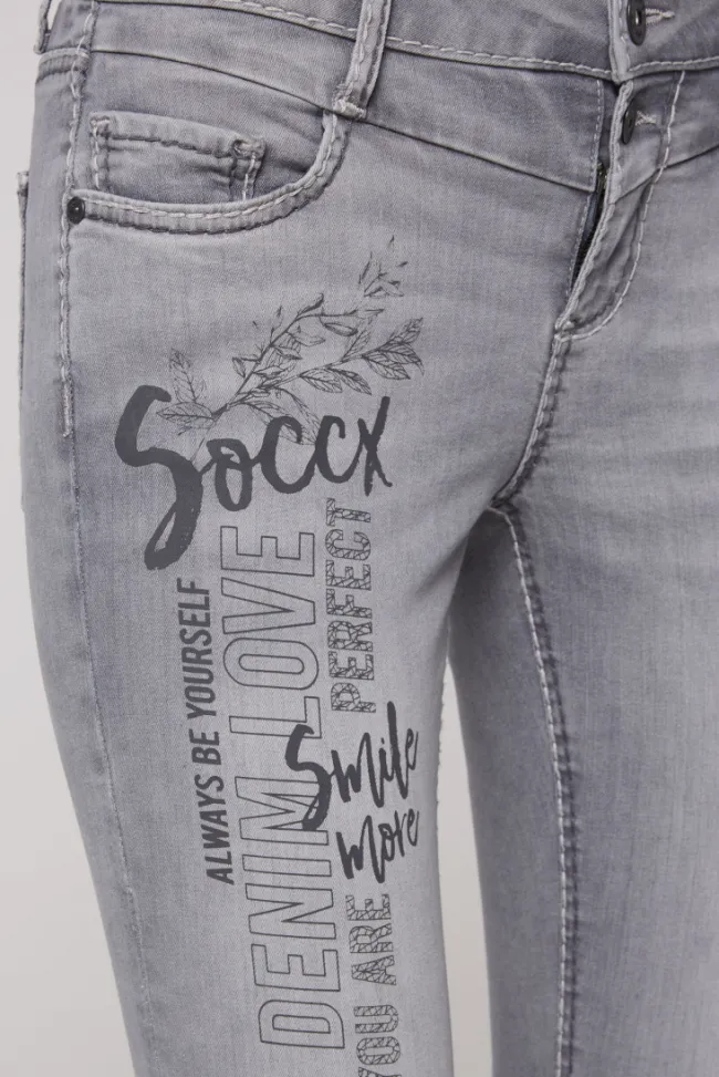 Damen CAMP DAVID & SOCCX Jeans KI:RY Slim Fit dark grey
