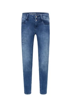 Damen CAMP DAVID & SOCCX Jeans MI:RA Slim Fit blue printed jogg