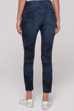Damen CAMP DAVID & SOCCX Jeans MI:RA Slim Fit blue camouflage