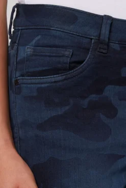 Damen CAMP DAVID & SOCCX Jeans MI:RA Slim Fit blue camouflage