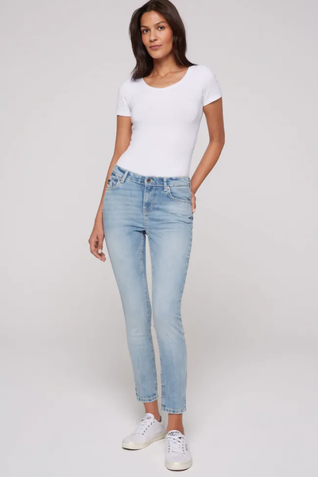 Damen CAMP DAVID & SOCCX Jeans MI:RA Slim Fit dark used aged