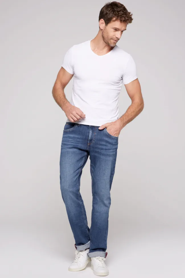 Herren CAMP DAVID & SOCCX Jeans NI:CO Regular Fit blue used