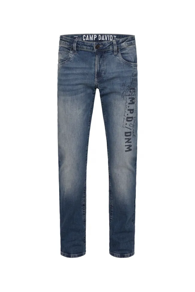 Herren CAMP DAVID & SOCCX Jeans NI:CO Regular Fit dark blue printed