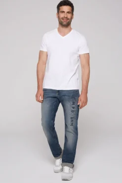 Herren CAMP DAVID & SOCCX Jeans NI:CO Regular Fit dark blue printed