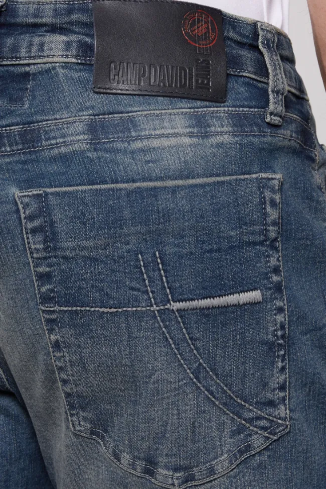 Herren CAMP DAVID & SOCCX Jeans NI:CO Regular Fit dark blue printed