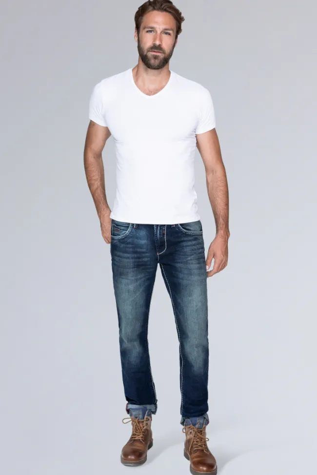 Herren CAMP DAVID & SOCCX Jeans NI:CO Regular Fit dark used