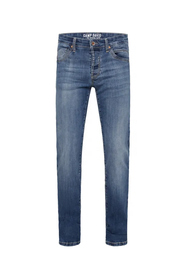 Herren CAMP DAVID & SOCCX Jeans RO:BI Slim Fit dark blue used