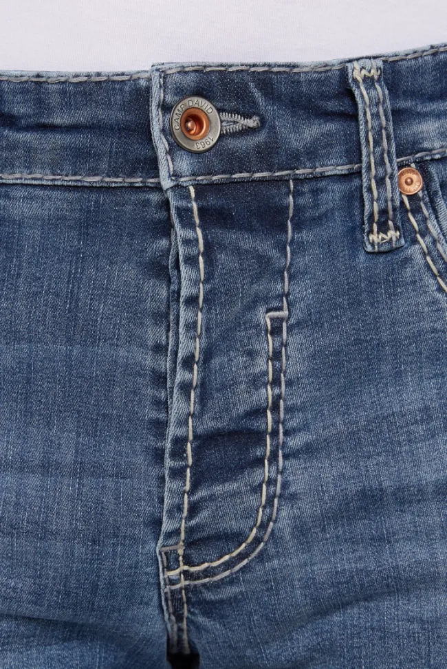 Herren CAMP DAVID & SOCCX Jeans RO:BI Slim Fit dark blue used