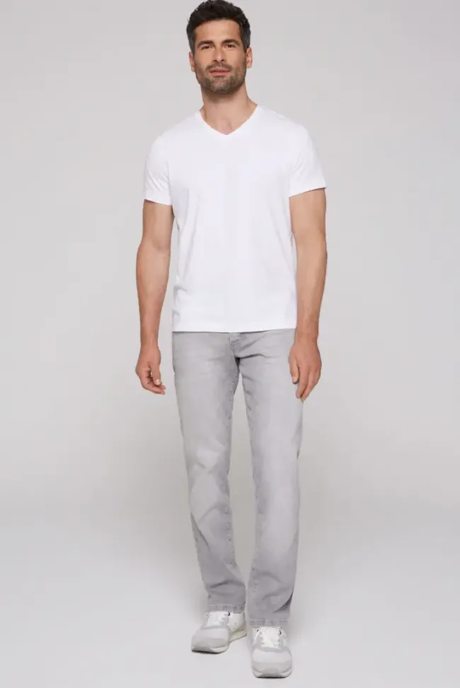 Herren CAMP DAVID & SOCCX Jeans RO:BI Slim Fit light grey