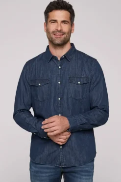 Herren CAMP DAVID & SOCCX Jeanshemd Regular Fit blue vintage