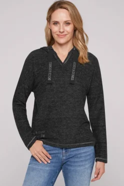 Damen CAMP DAVID & SOCCX Kapuzenpullover aus Flauschstrick