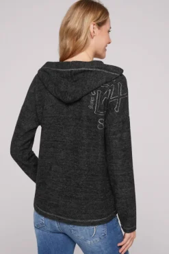 Damen CAMP DAVID & SOCCX Kapuzenpullover aus Flauschstrick