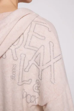 Damen CAMP DAVID & SOCCX Kapuzenpullover aus Flauschstrick rose blush