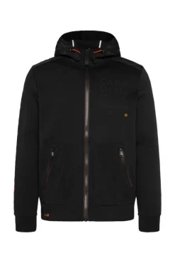 Herren CAMP DAVID & SOCCX Kapuzensweatjacke im Materialmix mit Rubber Prints