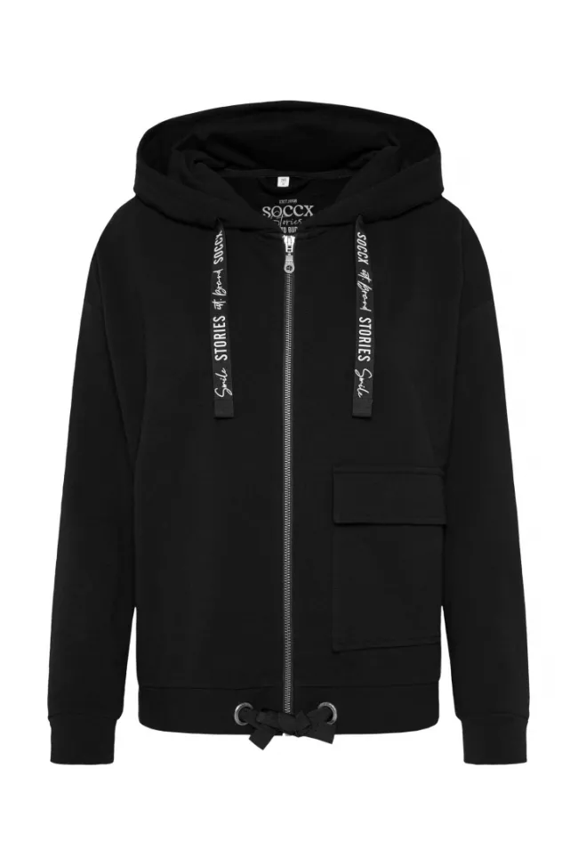 Damen CAMP DAVID & SOCCX Kapuzensweatjacke mit einer Klappentasche
