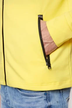 Herren CAMP DAVID & SOCCX Kapuzensweatjacke mit Label-Applikationen light lime
