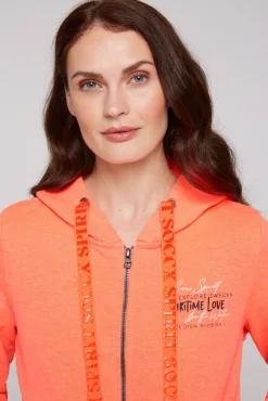 Damen CAMP DAVID & SOCCX Kapuzensweatjacke mit Rückenprint neon orange