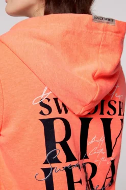 Damen CAMP DAVID & SOCCX Kapuzensweatjacke mit Rückenprint neon orange
