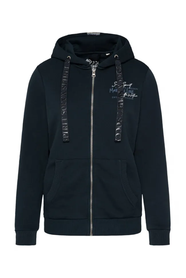 Damen CAMP DAVID & SOCCX Kapuzensweatjacke mit Rückenprint blue navy