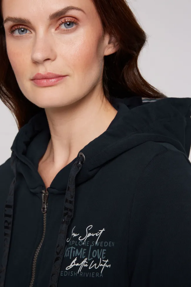 Damen CAMP DAVID & SOCCX Kapuzensweatjacke mit Rückenprint blue navy