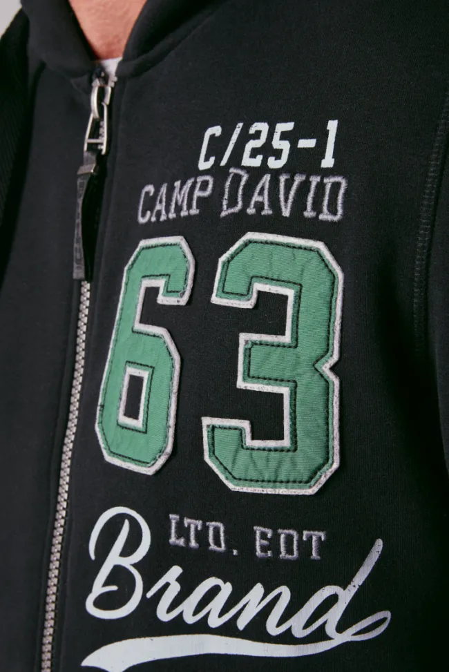 Herren CAMP DAVID & SOCCX Kapuzensweatjacke mit Retro-Artwork