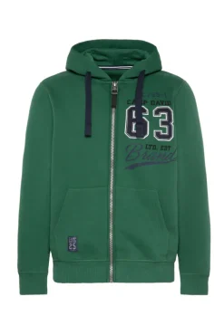Herren CAMP DAVID & SOCCX Kapuzensweatjacke mit Retro-Artwork raw green