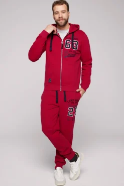 Herren CAMP DAVID & SOCCX Kapuzensweatjacke mit Retro-Artwork royal red