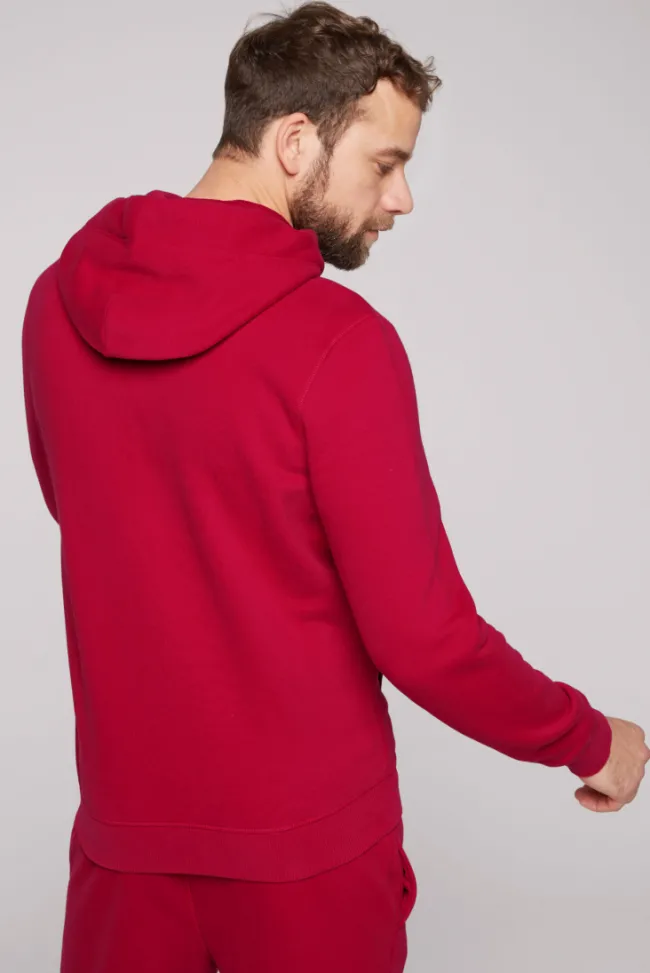 Herren CAMP DAVID & SOCCX Kapuzensweatjacke mit Retro-Artwork royal red