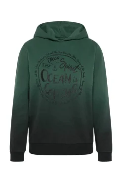 Damen CAMP DAVID & SOCCX Kapuzensweatshirt Dip Dye mit Print dark green