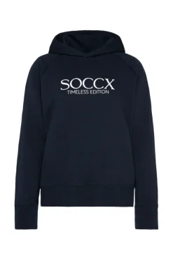 Damen CAMP DAVID & SOCCX Kapuzensweatshirt mit Logo Print blue navy