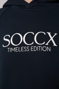 Damen CAMP DAVID & SOCCX Kapuzensweatshirt mit Logo Print blue navy