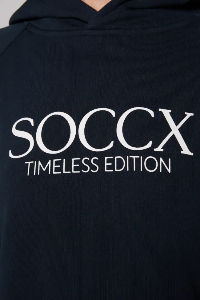 Damen CAMP DAVID & SOCCX Kapuzensweatshirt mit Logo Print blue navy