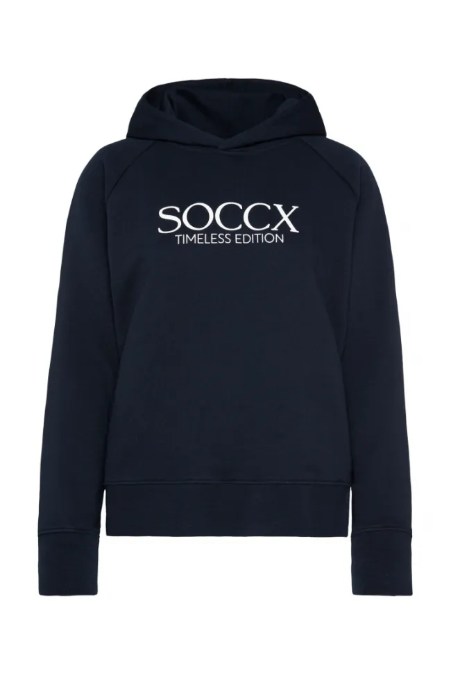 Damen CAMP DAVID & SOCCX Kapuzensweatshirt mit Logo Print blue navy