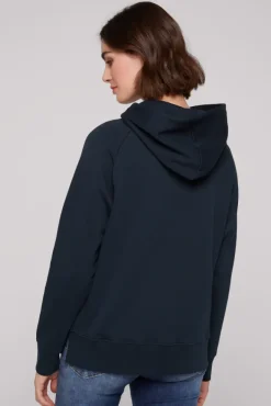 Damen CAMP DAVID & SOCCX Kapuzensweatshirt mit Logo Print blue navy