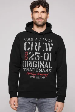 Herren CAMP DAVID & SOCCX Kapuzensweatshirt mit Used Print