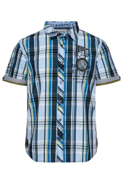 Herren CAMP DAVID & SOCCX Karohemd mit kleineren Artworks summer blue