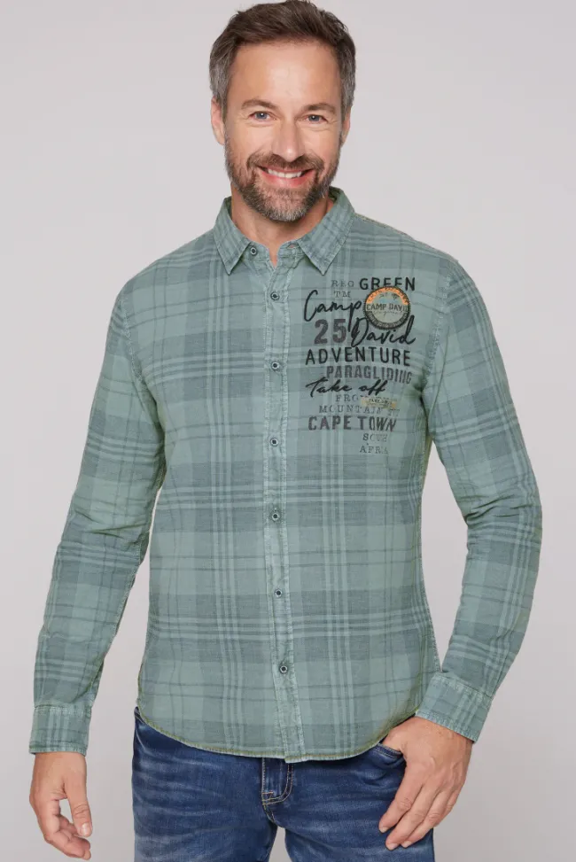 Herren CAMP DAVID & SOCCX Karohemd mit Label-Applikationen