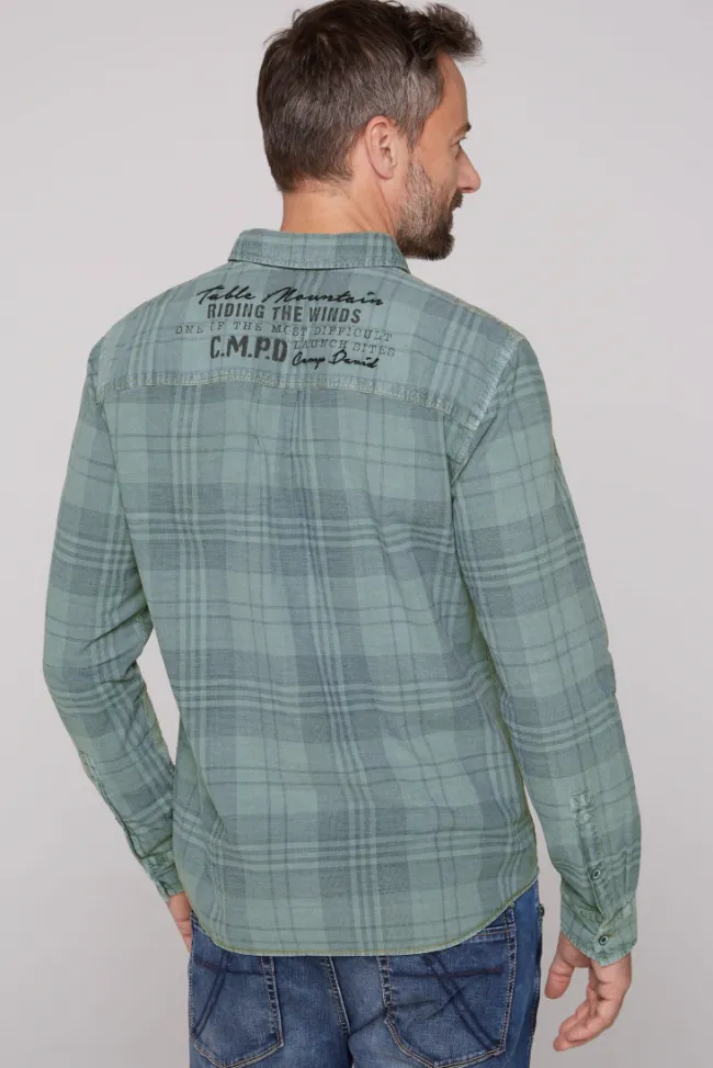 Herren CAMP DAVID & SOCCX Karohemd mit Label-Applikationen
