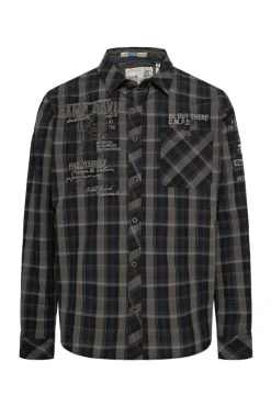 Herren CAMP DAVID & SOCCX Karohemd mit Label-Applikationen
